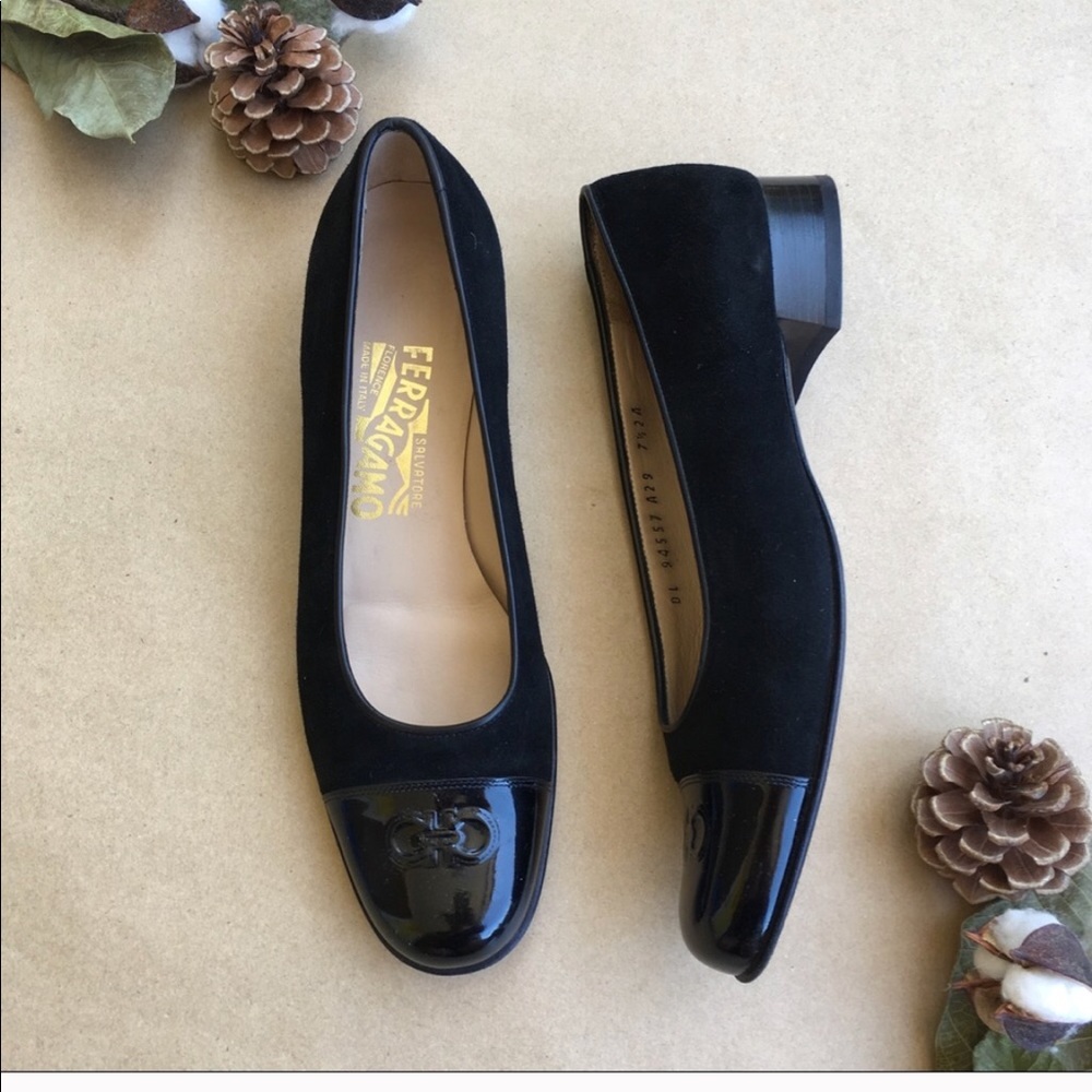 Salvatore Ferragamo Suede and Leather Patent shoes